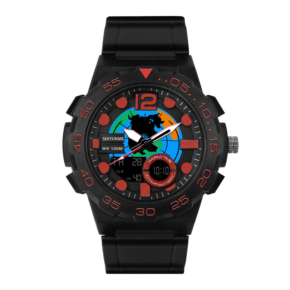 Large dial chronograph alarm clock watch