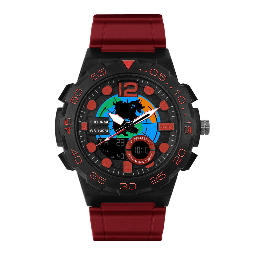 Large dial chronograph alarm clock watch