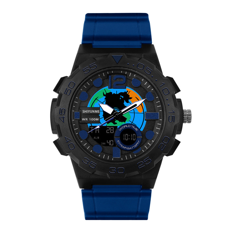 Large dial chronograph alarm clock watch