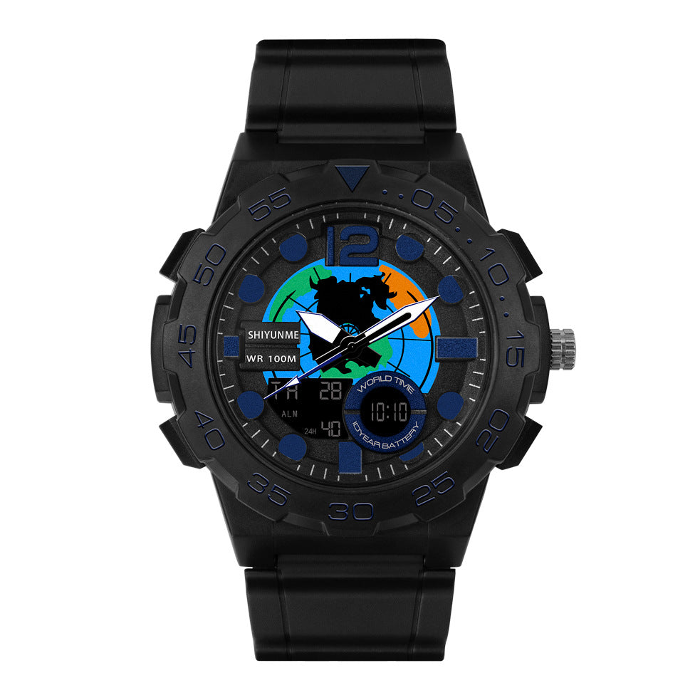 Large dial chronograph alarm clock watch