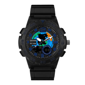 Large dial chronograph alarm clock watch