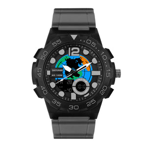 Large dial chronograph alarm clock watch