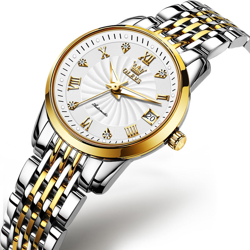 Automatic mechanical stainless steel watch