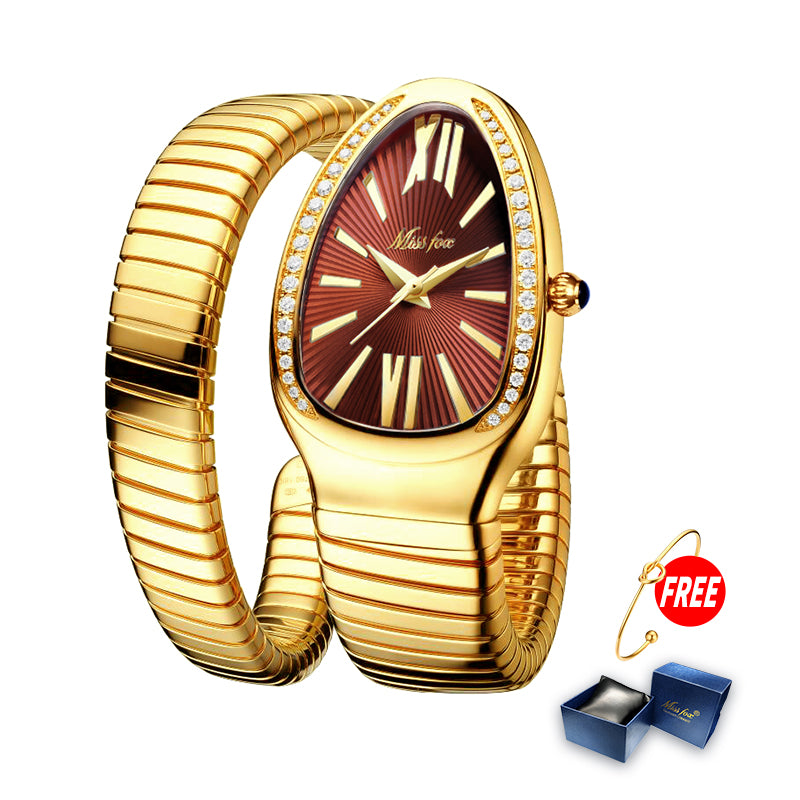 Ladies Snake Shape Luxury Quartz Watch