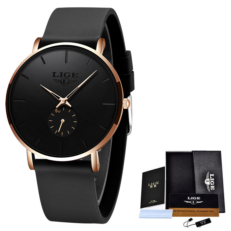 Mm black dial stainless steel watch