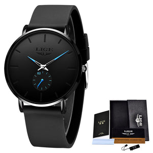 Mm black dial stainless steel watch
